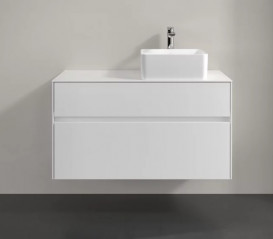 Тумба под раковину Villeroy & Boch Collaro 100х50 см МДФ глянцевый белый C04000DH