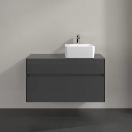 Тумба під раковину Villeroy&Boch Collaro 100х50 см МДФ глянсовий сірий C04000FP