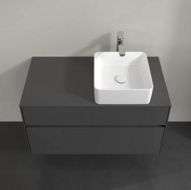 Тумба під раковину Villeroy&Boch Collaro 100х50 см МДФ глянсовий сірий C04000FP