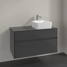 Тумба під раковину Villeroy&Boch Collaro 100х50 см МДФ глянсовий сірий C04000FP
