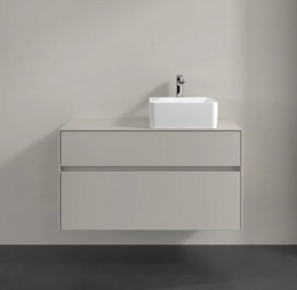 Тумба під раковину Villeroy&Boch Collaro 100х50 см ДСП м'який сірий C04000VK