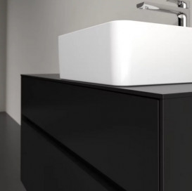 Тумба під раковину Villeroy & Boch Collaro 100х50 см МДФ чорний матовий лак C04000PD
