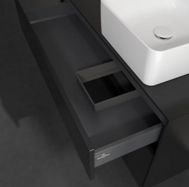 Тумба під раковину Villeroy & Boch Collaro 100х50 см МДФ чорний матовий лак C04000PD