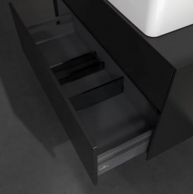 Тумба під раковину Villeroy & Boch Collaro 100х50 см МДФ чорний матовий лак C04000PD