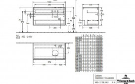 Тумба під раковину Villeroy & Boch Collaro 100х50 см МДФ чорний матовий лак C04000PD