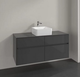 Тумба під раковину Villeroy&Boch Collaro 120х50 см МДФ глянсовий сірий C04100FP