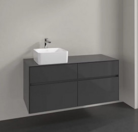 Тумба под раковину Villeroy & Boch Collaro 120х50 см МДФ глянцевый серый C04200FP