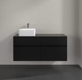 Тумба під раковину Villeroy&Boch Collaro 120х50 см МДФ чорний матовий лак C04200PD