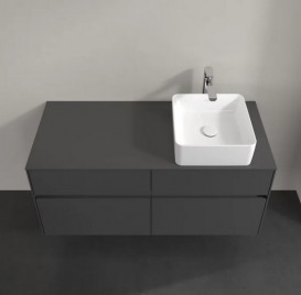 Тумба під раковину Villeroy&Boch Collaro 120х50 см МДФ глянсовий сірий C04300FP