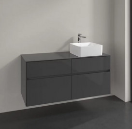 Тумба під раковину Villeroy&Boch Collaro 120х50 см МДФ глянсовий сірий C04300FP