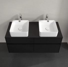 Тумба під раковину Villeroy&Boch Collaro 120х50 см МДФ чорний матовий лак C04400PD