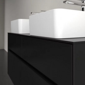 Тумба під раковину Villeroy&Boch Collaro 120х50 см МДФ чорний матовий лак C04400PD