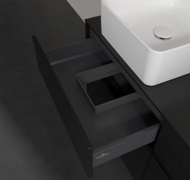 Тумба під раковину Villeroy&Boch Collaro 120х50 см МДФ чорний матовий лак C04400PD