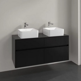 Тумба під раковину Villeroy&Boch Collaro 120х50 см МДФ чорний матовий лак C04400PD