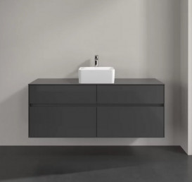 Тумба под раковину Villeroy & Boch Collaro 140х50 см МДФ глянцевый серый C04500FP