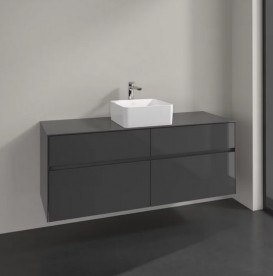 Тумба под раковину Villeroy & Boch Collaro 140х50 см МДФ глянцевый серый C04500FP