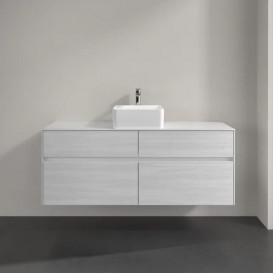 Тумба під раковину Villeroy&Boch Collaro 140х50 см ДСП біле дерево C04500E8