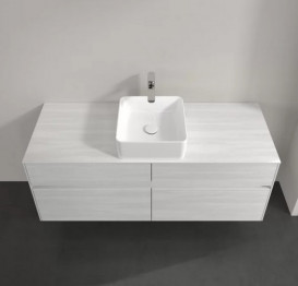 Тумба під раковину Villeroy&Boch Collaro 140х50 см ДСП біле дерево C04500E8