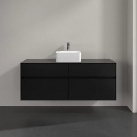 Тумба під раковину Villeroy&Boch Collaro 140х50 см МДФ чорний матовий лак C04500PD