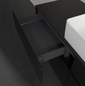 Тумба під раковину Villeroy&Boch Collaro 140х50 см МДФ чорний матовий лак C04500PD