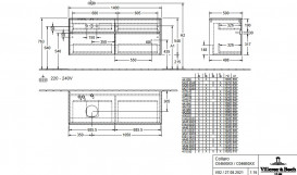 Тумба под раковину Villeroy & Boch Collaro 140х50 см МДФ глянцевый белый C04600DH