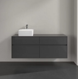 Тумба под раковину Villeroy & Boch Collaro 140х50 см МДФ глянцевый серый C04600FP