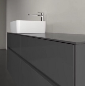 Тумба под раковину Villeroy & Boch Collaro 140х50 см МДФ глянцевый серый C04600FP