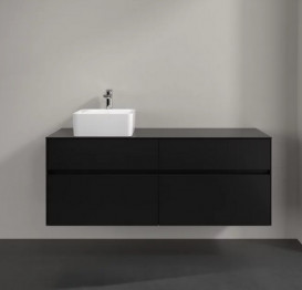 Тумба под раковину Villeroy & Boch Collaro 140х50 см МДФ черный матовый лак C04600PD