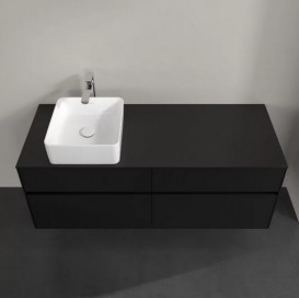 Тумба под раковину Villeroy & Boch Collaro 140х50 см МДФ черный матовый лак C04600PD