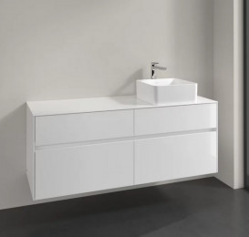 Тумба под раковину Villeroy & Boch Collaro 140х50 см МДФ глянцевый белый C04700DH