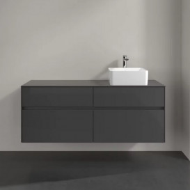 Тумба под раковину Villeroy & Boch Collaro 140х50 см МДФ глянцевый серый C04700FP