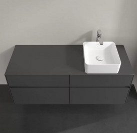 Тумба под раковину Villeroy & Boch Collaro 140х50 см МДФ глянцевый серый C04700FP