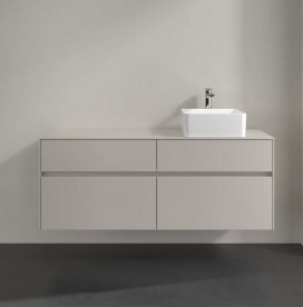 Тумба під раковину Villeroy&Boch Collaro 140х50 см ДСП м'який сірий C04700VK