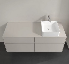Тумба під раковину Villeroy&Boch Collaro 140х50 см ДСП м'який сірий C04700VK