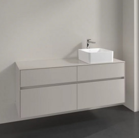 Тумба під раковину Villeroy&Boch Collaro 140х50 см ДСП м'який сірий C04700VK