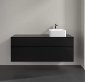 Тумба под раковину Villeroy & Boch Collaro 140х50 см МДФ черный матовый лак C04700PD