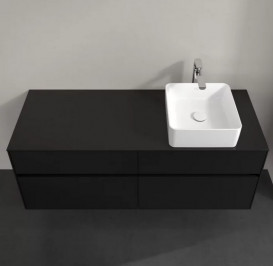 Тумба под раковину Villeroy & Boch Collaro 140х50 см МДФ черный матовый лак C04700PD