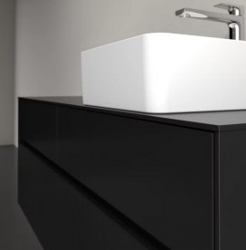 Тумба под раковину Villeroy & Boch Collaro 140х50 см МДФ черный матовый лак C04700PD