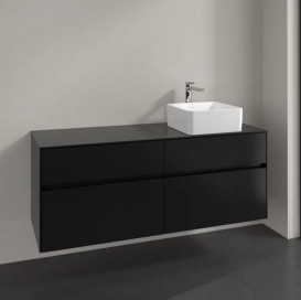 Тумба под раковину Villeroy & Boch Collaro 140х50 см МДФ черный матовый лак C04700PD