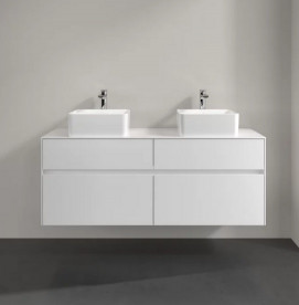 Тумба під раковину Villeroy&Boch Collaro 140х50 см МДФ глянсовий білий C04800DH