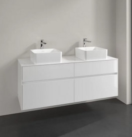 Тумба під раковину Villeroy&Boch Collaro 140х50 см МДФ глянсовий білий C04800DH