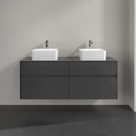 Тумба под раковину Villeroy & Boch Collaro 140х50 см МДФ глянцевый серый C04800FP