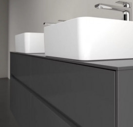 Тумба под раковину Villeroy & Boch Collaro 140х50 см МДФ глянцевый серый C04800FP