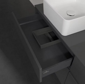 Тумба под раковину Villeroy & Boch Collaro 140х50 см МДФ глянцевый серый C04800FP