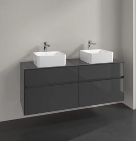 Тумба под раковину Villeroy & Boch Collaro 140х50 см МДФ глянцевый серый C04800FP