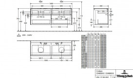 Тумба под раковину Villeroy & Boch Collaro 140х50 см ДСП трюфель серый C04800VG