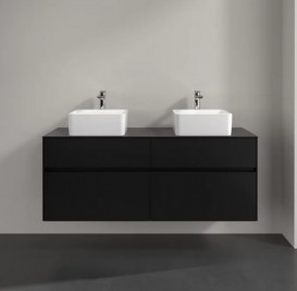 Тумба под раковину Villeroy & Boch Collaro 140х50 см МДФ черный матовый лак C04800PD