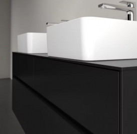 Тумба под раковину Villeroy & Boch Collaro 140х50 см МДФ черный матовый лак C04800PD