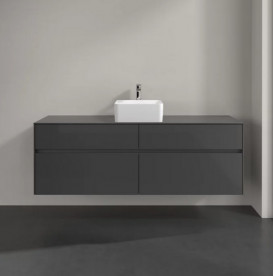 Тумба під раковину Villeroy&Boch Collaro 160х50 см МДФ глянсовий сірий C04900FP