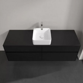 Тумба під раковину Villeroy & Boch Collaro 160х50 см МДФ чорний матовий лак C04900PD
